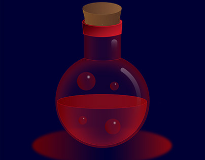 red bottom flask chemical illustration