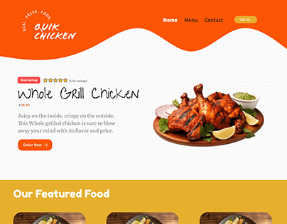 Quik Chicken Restaurant Website Design
