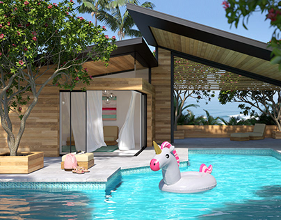 Contemporary Pool House 3D Concept