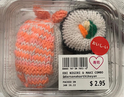 supermarket sushi - a hand knit project 🍣