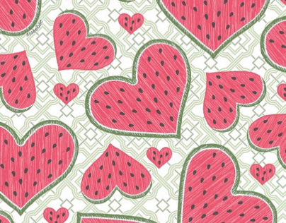 Scratchboard Watermelon Pattern