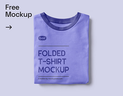 Free Folded T-Shirt Mockup