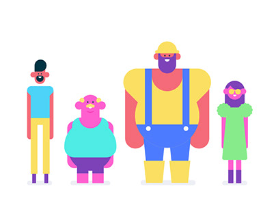 Flat Design Characters From Simple Geometric Forms