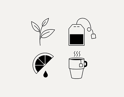 Tea icon set