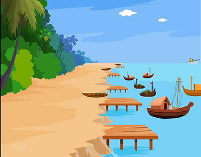 Beach Side 2D Animation