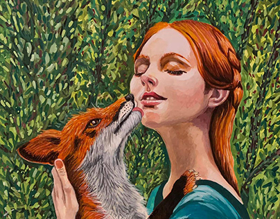 Woman and Fox