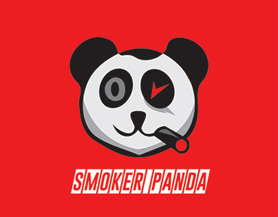 Smoker Panda-Mascot Vector