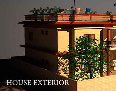 3D house exterior V-ray render