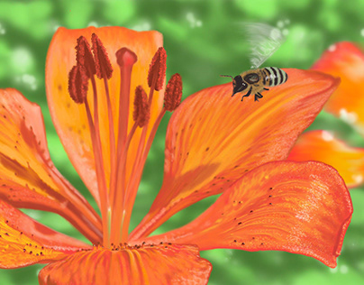 ''Fleur de lys and honeybee''