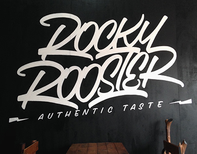 Rocky Rooster Mural Lettering