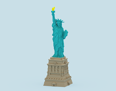 Voxel Statue of Liberty 3D model
