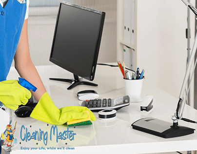 Office Cleaner In The Corporate Workplace