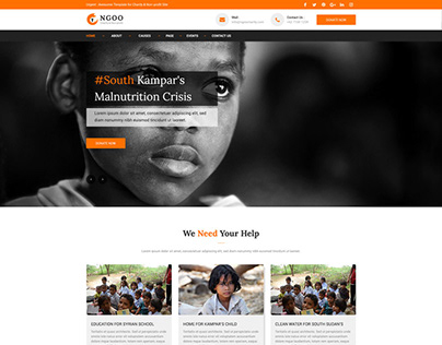 NGOO - Charity, Nonprofit, and Fundraising PSD Template