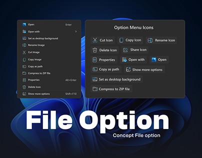 Windows 11, File option redesigned