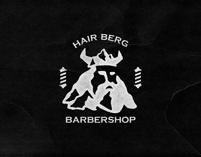 "HAIR BERG" logo for barbershop