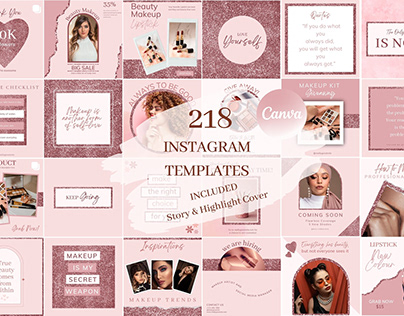 Rosegold Cosmetic Instagram Canva Templates