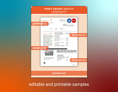 Ambit Energy utility business bill, Word and PDF