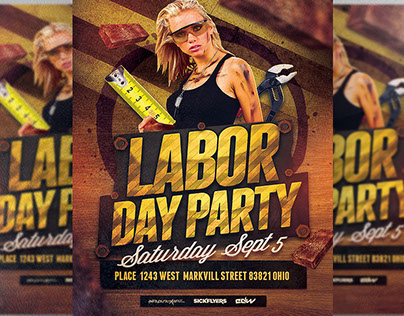Labor Day Party Flyer Template 2