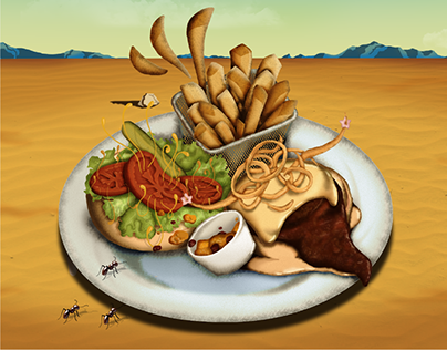 Salvador Dalí Hamburger Illustration