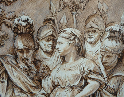 Relief Maiden , ink drawing ,Kamil Strzelecki