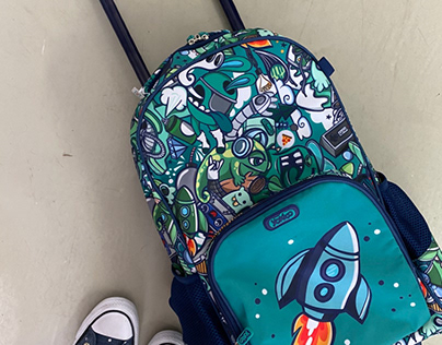 Yokico Blue Trolley Bag