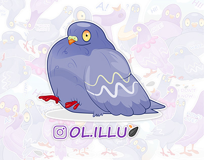 Collection of stickers for telegram&merch PIGEON GANG