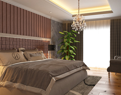 Contemporary Bedroom With Dressing