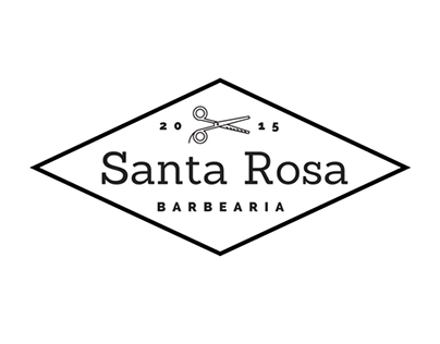 Redesign de Logotipo da Barbearia Santa Rosa (Estudo)