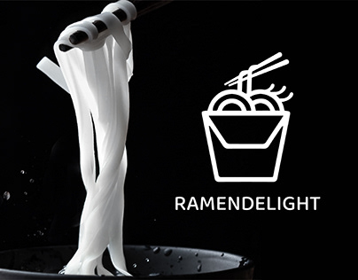 Minimal and Modern Logo "RAMENDELIGHT". Restaurant.