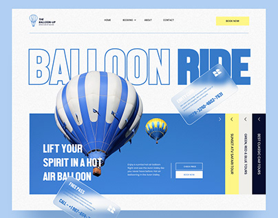 Booking Website Design Landing page for Balloon Ride.