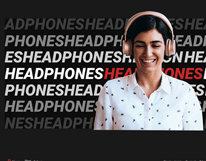 Landing page for headphone website