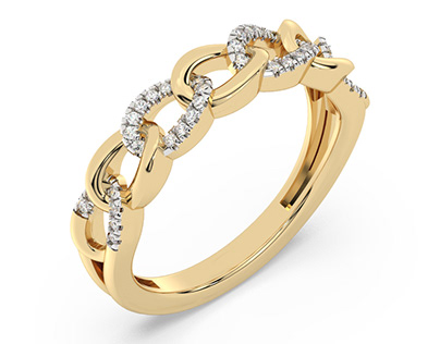 Diamond Chain Link Fashion Ring