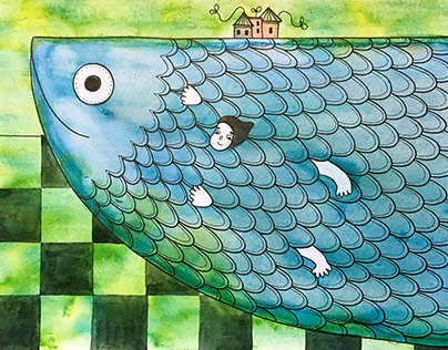 Be like a Fish / Illustration on Newspaper