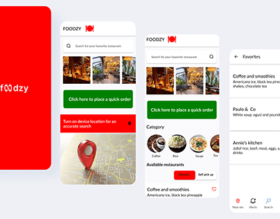 Redesign of food app, "Foodzy"