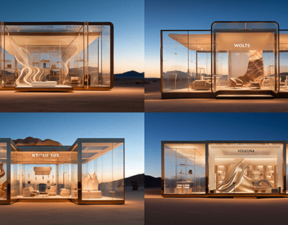 Glass Louis Vuitton Store in Desert Design Concept- AI