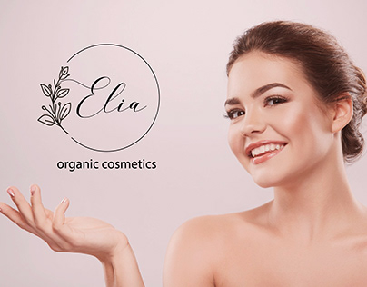 Logo and brand identity of organic cosmetics brand Elia