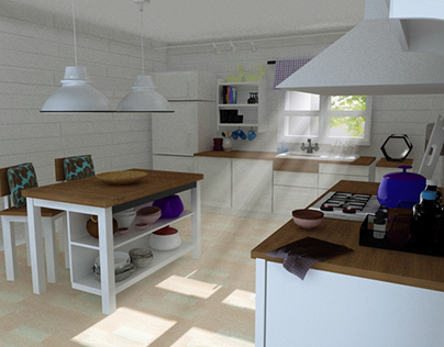 Kitchen + Dining Room 3D Modeling