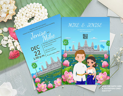 Khmer Wedding Splendor: Timeless Invite