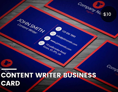 Content Writer Business Card Template
