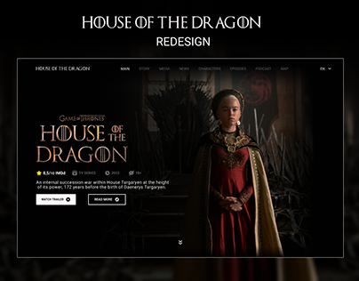 HOUSE OF THE DRAGON HBO SERIES LANDING PAGE REDESIGN