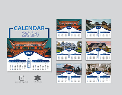 Desk Calendar Design 2024