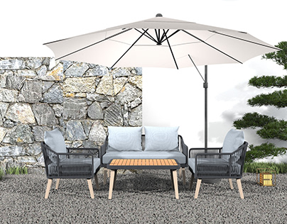 Project thumbnail - Rendering of 3 scenes of outdoor furniture set 02