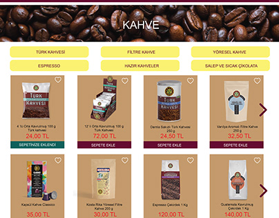 Kahve Dünyası web site tasarımı