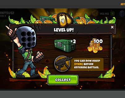 FIGHT BUDDY GAME LEVEL UP SCREEN UI