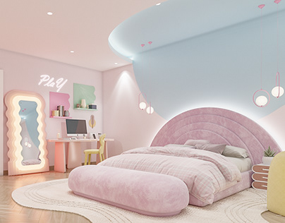 Pastels Modern Dream Bedroom Suite Design Concept