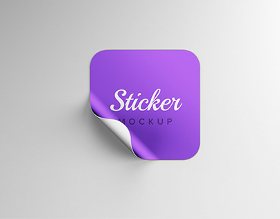 Square sticker mockup design template