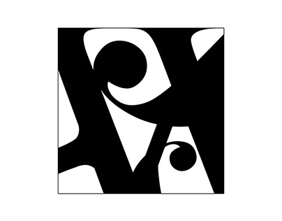 Figure Ground Letter Forms in a Square