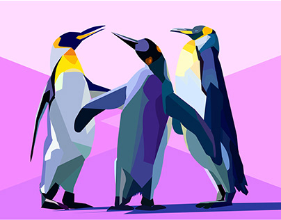 vectro illustration penguins celebrating