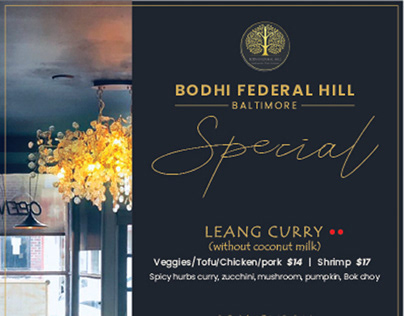 A special menu #Bodhi Federal Hill, Baltimore, MD.