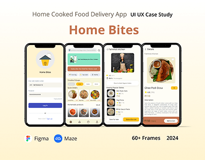 Home Bites- Home Cooked Food Mobile App UI UX Casestudy